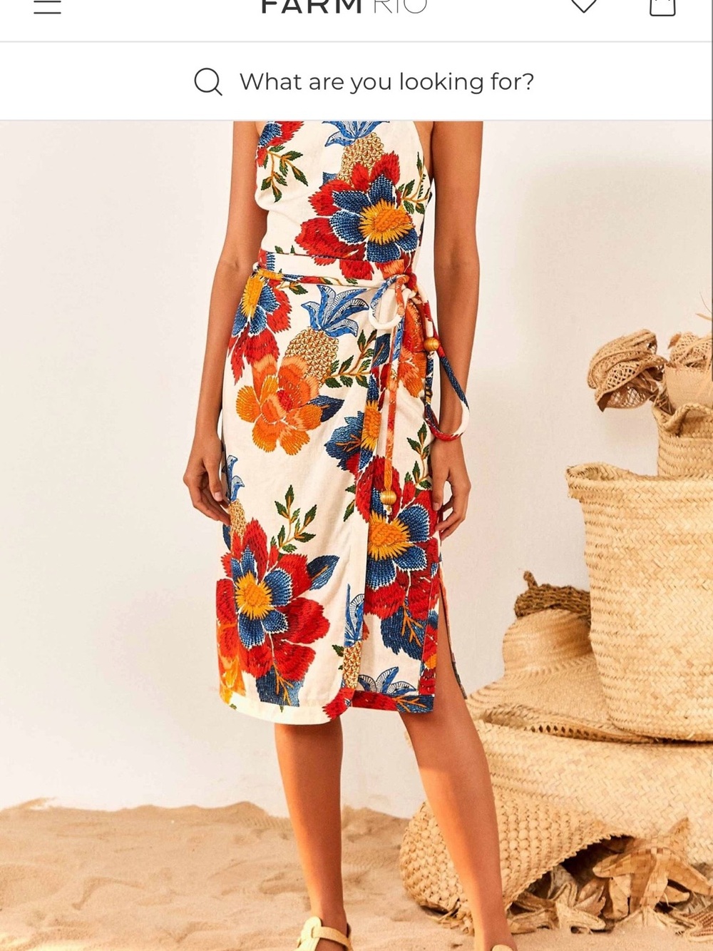 FARM RIO pineapple flowers midi dress - Picture 3 of 7